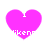 Four pink heart-shaped icons with white text 'I' and 'mikenn' displayed in pixelated style on white background.