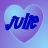 Pixelated heart-shaped icon with gradient purple-to-blue background and blue cursive text reading 'MME' inside the heart.