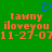 Green background with blue pixelated heart symbol above orange text reading 'tawny iloveyou 11-27-07' repeated twice.