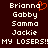 Pixelated text list with names and 'MY LOSERS!!MY LOSERS!!' on dark background, one name with red heart symbol.
