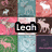 pixelated animal icons in various colors with a black text overlay reading "Leah" on one