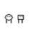 Two pixelated grayscale icons side-by-side on white background, left icon has rounded top and open mouth expression, right icon has square frame with blank rectangle inside.
