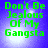 Green pixelated text reading "Don't Be Jealous Of My Gangsta" on a blue gradient background with white light effects.