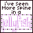 Two side-by-side animated frames of a pixel art buddy icon with text and stylized lettering inside a dashed border.