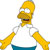 Pixelated character with yellow skin, white shirt, and blue pants, arms extended horizontally, mouth open in a neutral expression.