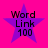 Four identical purple star icons with black text "Word Link 100" on a bright pink background, arranged in a two-by-two