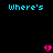 Pixelated text and heart symbols animate across a black background, with cyan text repeating 'Where's the place for me' and 'When we're both in love with you?' alongside pink and red hearts.