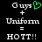 Pixelated text and symbols on black background with green heart symbol in top-right corner of left