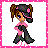 A 3x3 contact sheet of animated frames showing a pixel art character and repeated text phrases on pink backgrounds with white borders.