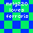Pixelated text 'mrlg220 loves ferraris' appears on a blue and green checkered background with two distinct animation states.