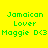 Yellow background with green text reading "Jamaican Lover Maggie D<3" in four , each with a red rectangular overlay on different text lines