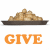 Four show a dark plate with light brown crumbly food, orange text reading GIVE ME YOUR TOTS on white background