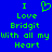 Blue background with green pixelated text reading "I Love Bridgit With all my Heart" and a heart symbol replacing the 'O' in Love.