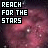 identical pixelated images showing a pink nebula background with white stars and the text "REACH FOR THE STARS" in blocky font, where some letters change color or position across frames