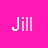 A bright pink background displays five instances of the name 'Jill' in varying pixelated white and light pink text styles arranged across two