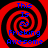 Four identical red and black spiral patterns with blue text reading 'This Is So FrieKing Awesome' arranged in a