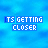 Blue pixelated background with repeated text 'ITS GETTING CLOSER' in white and blue lettering across multiple