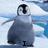 A pixelated penguin stands on ice with arms outstretched, text below changes from 'I' to 'LOVE' to 'SADITH!!' across frames.