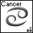 Four display the Cancer zodiac symbol with varying grayscale shading and small square icons at bottom-right