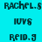 A static image with cyan background and black text showing repeated names 'RACHEL.S', 'IOVS', 'RFID.J' in a pattern, some highlighted by pink horizontal bars