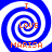 Four identical blue and white spiral patterns with orange text reading "I LOVE MARISA" arranged in a