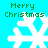Green 'Merry Christmas' text above white snowflakes on cyan background, four identical static frames with no visible animation changes.