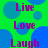 Green background with blue circles and purple text reading Live, Love, Laugh repeated in a pattern