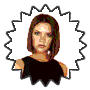 Five static buddy icons in a , each with a jagged black border and white background showing different women's portraits