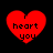 Four red heart-shaped icons with black text "i heart you" on a black background, arranged in two of two