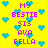 Yellow background with blue heart shapes and pink text reading 'MY BESTIE SIS AVA BELLA' repeated in a pattern