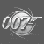 Animated sequence showing 007 logo transitions and Timothy Dalton text variations in grayscale tones.