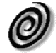A 4x3 contact sheet of black-and-white spiral animation frames showing progressive transformation from circular to teardrop shape and back, with visible anti-aliasing and dithering on a gray transparency background.