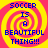 Four identical display blue text on a yellow and pink spiral background with no visible motion changes