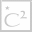 Two side-by-side pixelated images of a stylized 'C' and '2', each with a small star icon above; the left star is light gray, right star is black.