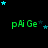 Green text 'pAi Ge' appears multiple times on a black background with scattered blue and dark blue stars, some stars animate in position across frames.