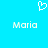 Pixelated white heart symbol above two instances of the name 'Maria' on a solid cyan background.