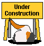 Yellow 'Under Construction' sign with a cartoon character's arm and body partially visible beneath it, set against a gray background.