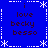 Blue background with white dotted and dashed borders, four identical text blocks reading "i love becky besso" in dark brown pixelated font arranged symmetrically.