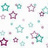 Pixelated star and flower shapes in pastel colors float on a white background with the text 'dare to be different' displayed prominently.
