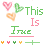 Pixelated icon with three heart shapes and text reading 'This Is True' in green and pink, plus small symbols below.