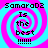 Four identical display a cyan and magenta spiral background with black text reading "Samara02 Is the best !!!!!" in pixelated font
