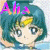 Six pixelated anime-style character portraits with 'Aia' text overlay, varying expressions and poses in a