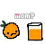 Animated contact sheet of a pixel art orange character with a glass of juice, showing frame-by-frame animation changes across 25 sampled frames arranged in a 5x5 grid.
