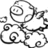 Black-and-white cartoon pig with curly tail and snout on white background, green text on blue and gray backgrounds.