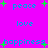 A static image with a bright pink background displays repeated words in blue pixelated text surrounded by green plus signs.