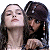 A 50x50 pixel animated contact sheet showing two frames of a cartoon-style icon featuring characters from Pirates of the Caribbean with green text on a dark background.