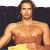 A pixelated buddy icon featuring a shirtless man with long hair and yellow shorts on the left, next to green text reading "Original Icons .com" on a dark background.