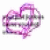 A pixelated heart-shaped icon with swirling pink and purple hues, featuring a white horizontal band across the middle on a transparent background.