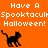 Orange background with white text and three black cat silhouettes in pixelated style.