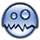 Four blue cartoon ghost icons arranged in a 2x2 grid, each with distinct facial expressions and eye shapes across sampled frames.